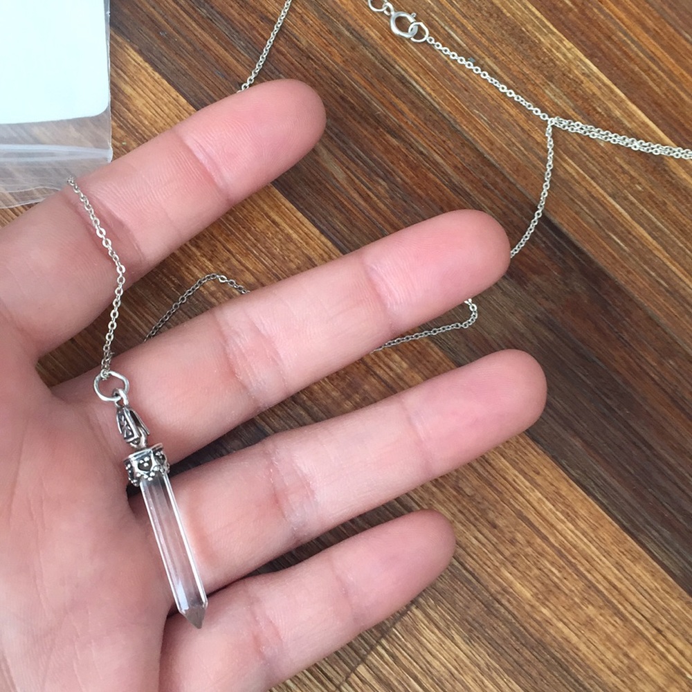 Clear Quartz Sterling Sliver Necklace